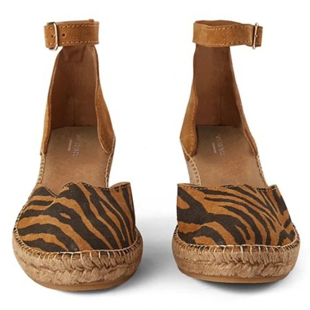 SHOE THE BEAR • Leopard Salome Suede Espadrille Wedges Includes Box